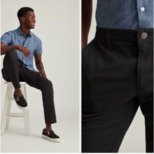 Bonobos Black Chino Pants Men’s 34x32 Matte Ankle